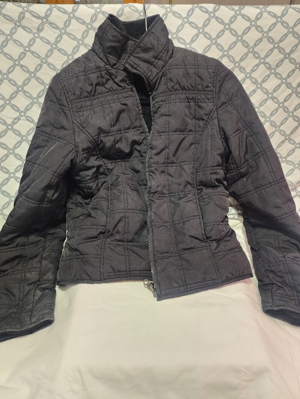 Women's Dulon Quilted Reversible Zip-Up Jacket - Black, SM